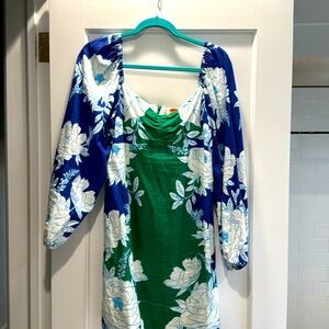 Farm Rio zip up floral linen dress. Worn once